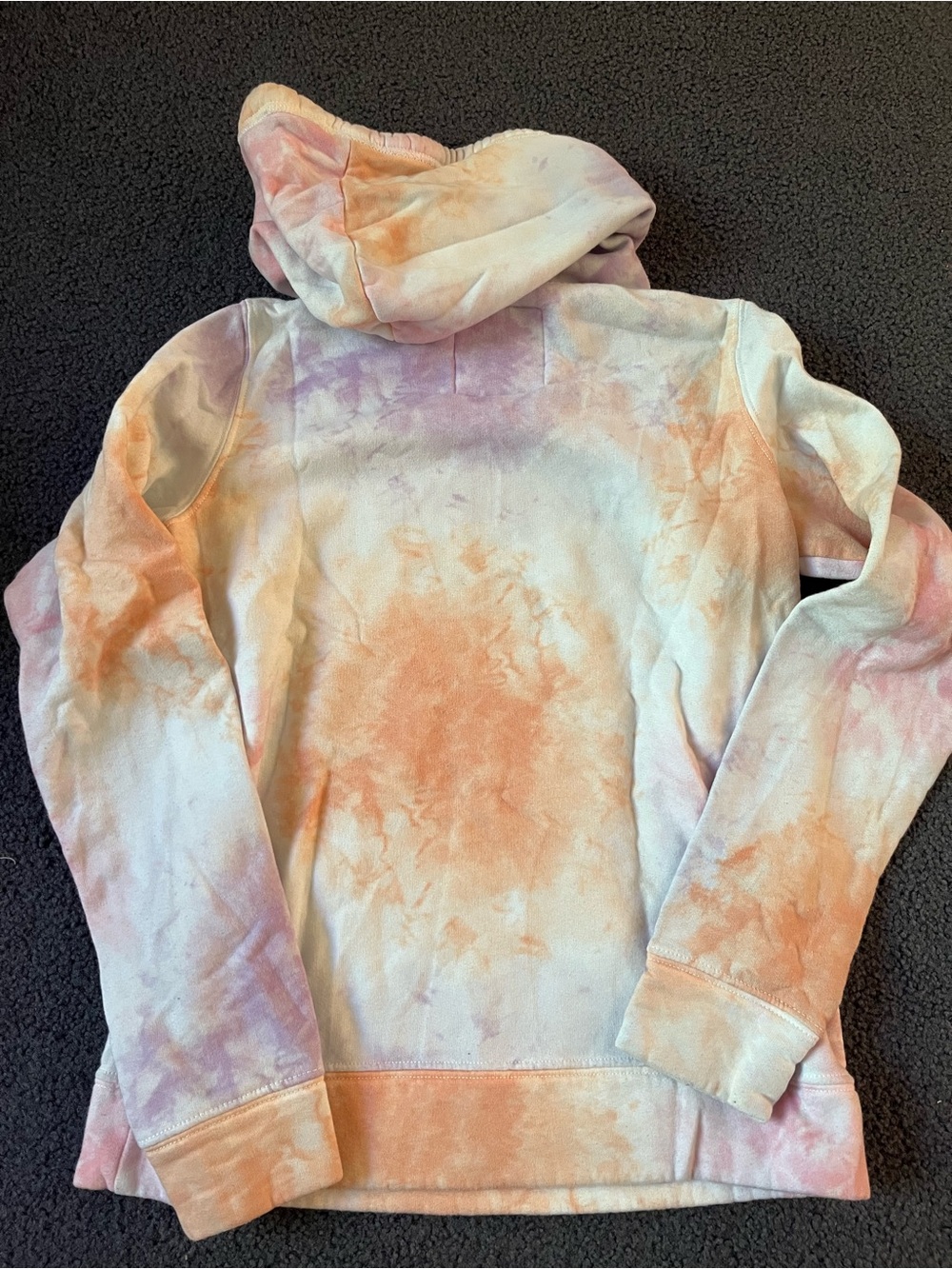 Hollister Pastel Tie-Dye Pullover Hoodie in Peach & Lavender - Picture 3 of 4